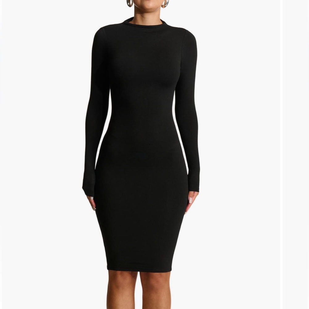 Naked Wardrobe The NW Long Sleeve Midi Dress